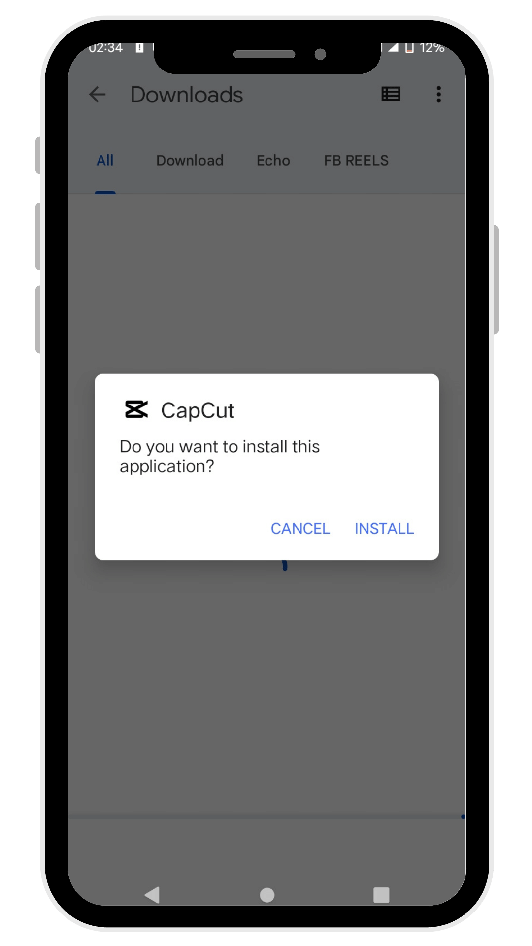 CapCut Mod Apk install
